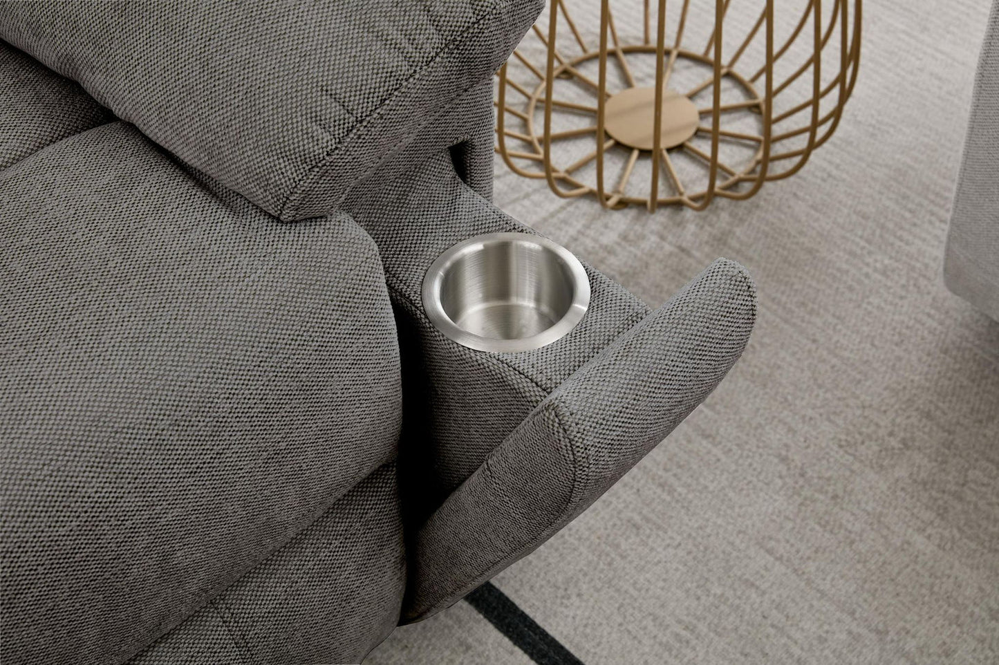3+2 Montana grey fabric recliner sofa
