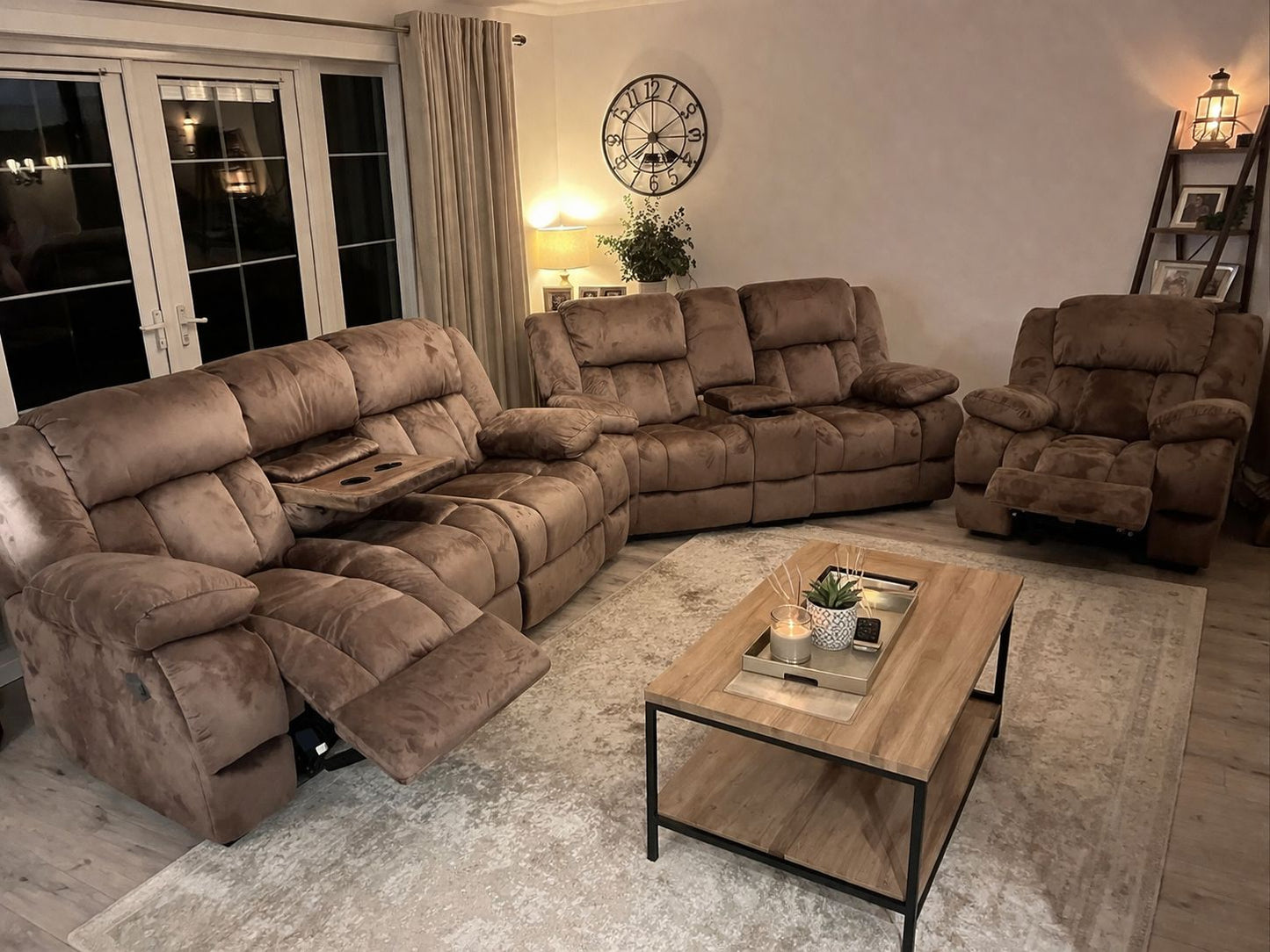3+2+1 harry brown fabric recliner