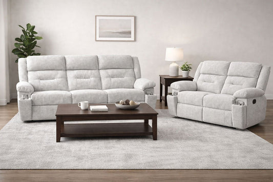 3+2 Montana beige fabric recliner sofa