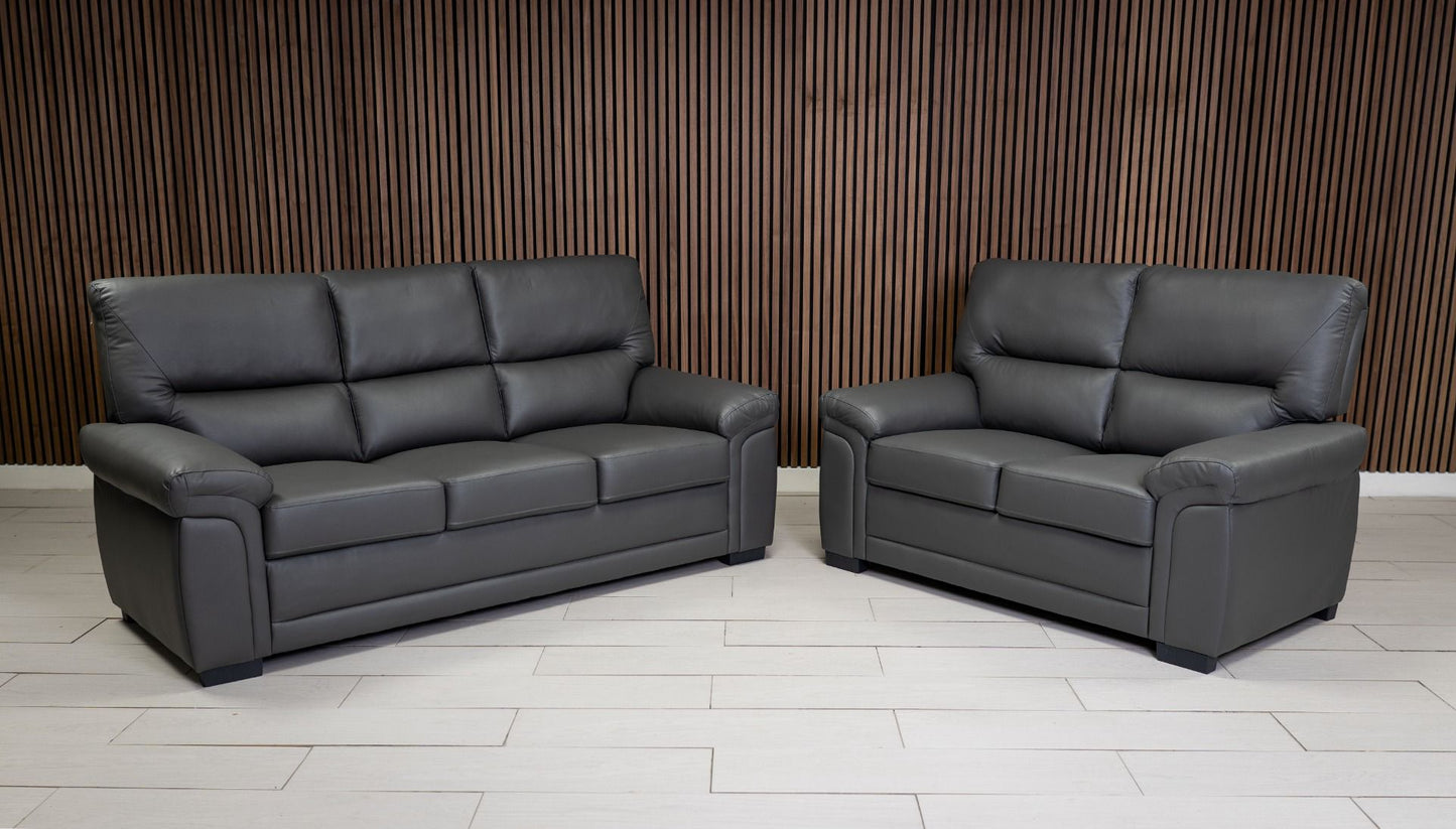 3+2 grey leather bromley