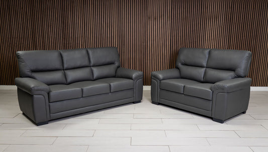 3+2 grey leather bromley