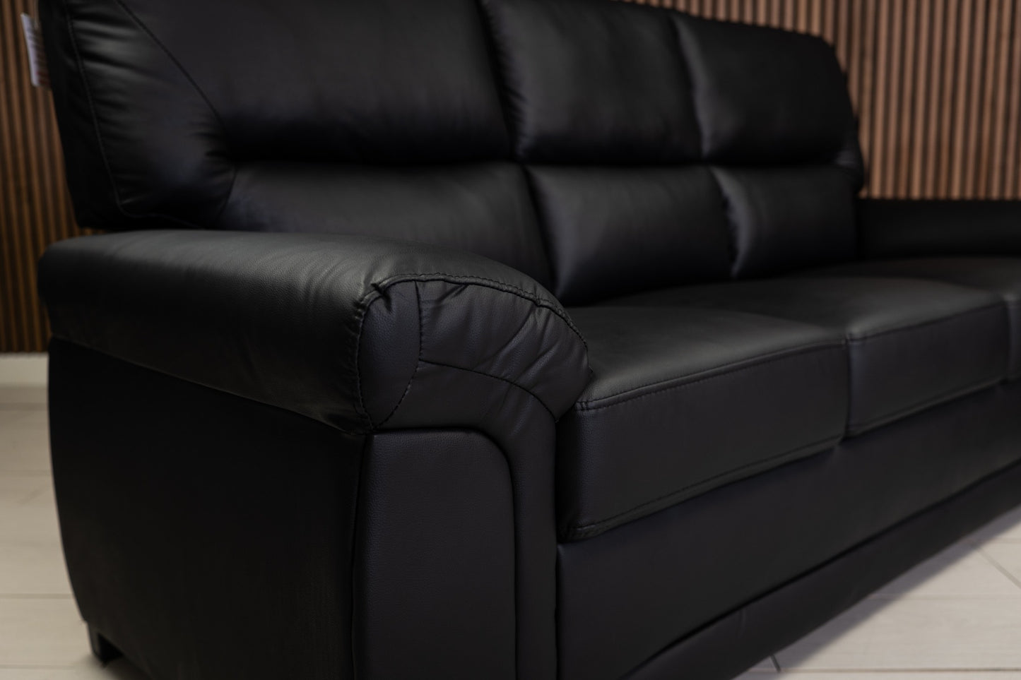 3+2 black leather bromley